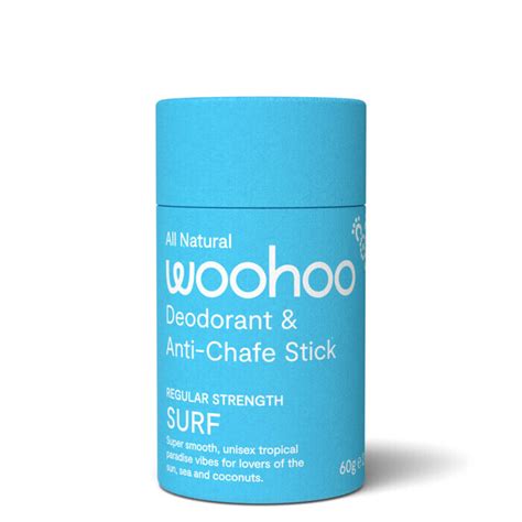 Woohoo All Natural Deodorant And Anti Chafe Stick Eco Tube Surf