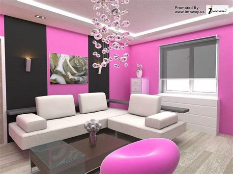 Pink Wall Paint For Living Room Design Colores De Casas Interiores