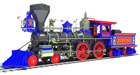Jupiter Steam Locomotive 3d Cgtrader