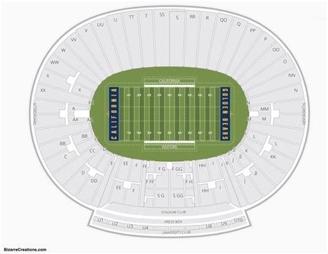 Cal Bears Memorial Stadium Seating Chart Stadium Seating Chart