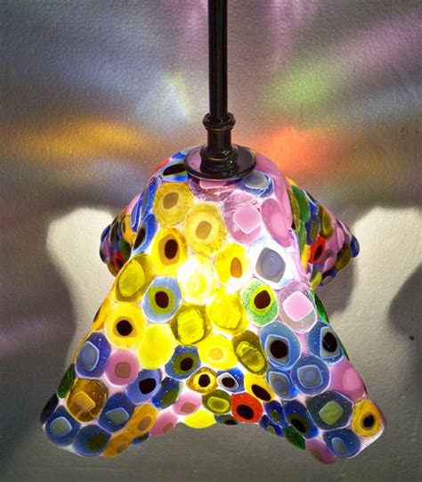 “kilmt” Fused Glass Pendant Light Designer Glass Mosaics