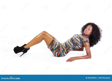 Skinny Attractive Teen African American Girl Reclining Stock Image Image Of Skinny Female