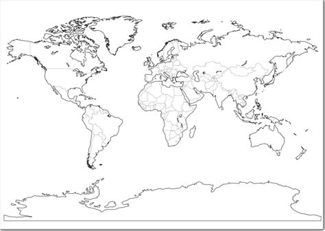 Mapa Político Mudo Del Mundo Blanco Y Negro Mapa De Países Del Mundo