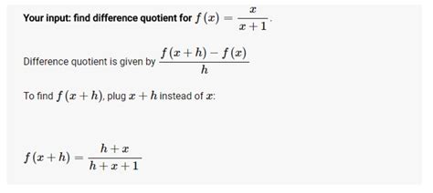 Difference Quotient Of A Function
