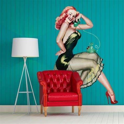 Pinup Girl Full Color Wall Decal Sticker K 315 Frst Size 40x63