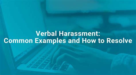 verbal harassment common examples and how to resolve