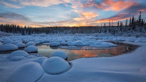 Red Clouds At Sunset Over Mcintyre Creek In Whitehorse Yukon Canada