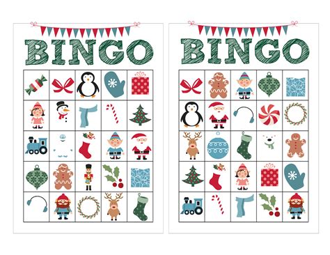 Jumbo bingo cards 100 pc. Blue Skies Ahead: Printable Christmas Bingo!