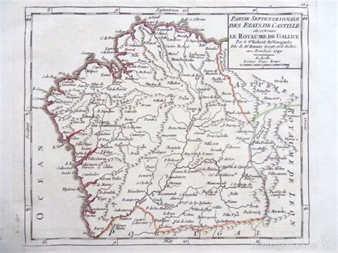 mapa antiguo de galicia 1749 con certificado au Comprar Cartografía