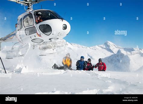 Helicopter Skiing In British Columbia Stock Photo Alamy