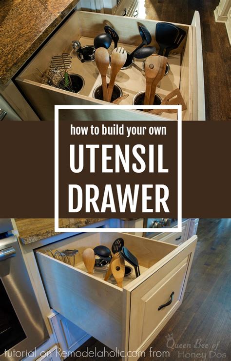 Organizing kitchen cabinets is easy and simple. Remodelaholic | DIY Upright Utensil Drawer Organizer