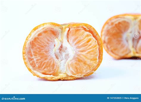 Fresh Half Cut Orange One Sliced Orange Behind It Stock Image Image