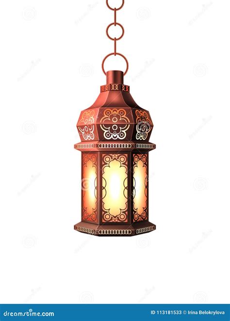 Vector Ramadan Kareem Lamp Lantern Realistic Stock Vector