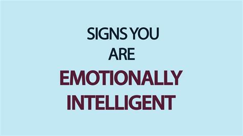 Signs You Are Emotionally Intelligent Youtube