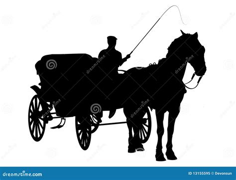 Horse And Carriage Silhouette Stock Illustration Illustration Of