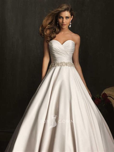 Ball Gown Sweetheart Ruched Bodice Beaded Natural Waist Wedding Dress