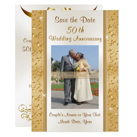 Photo Save The Date 50th Wedding Anniversary Cards