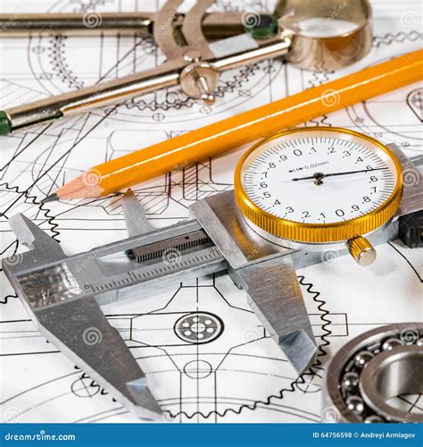 Technical Drawing And Tools Stock Photo Image Of Delineation