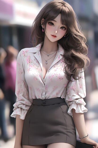 Premium Ai Image A Pretty Anime Girl In Formal Outfit