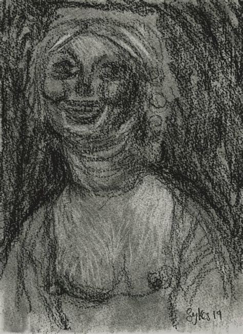 SMILING WOMAN WITH BARE BREASTS Drawing By Helen Sykes Saatchi Art