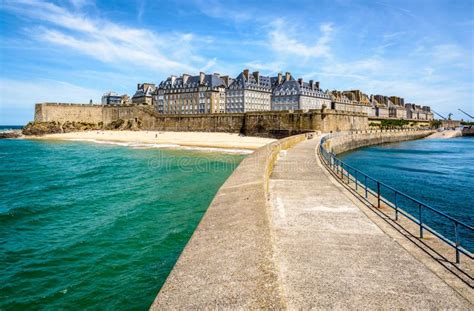 The Walled City Of Saint Malo In Brittany France Seen From The