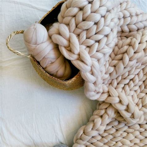 Chunky Knit Blankets Australian Merino Wool Chunky Knit Blanket