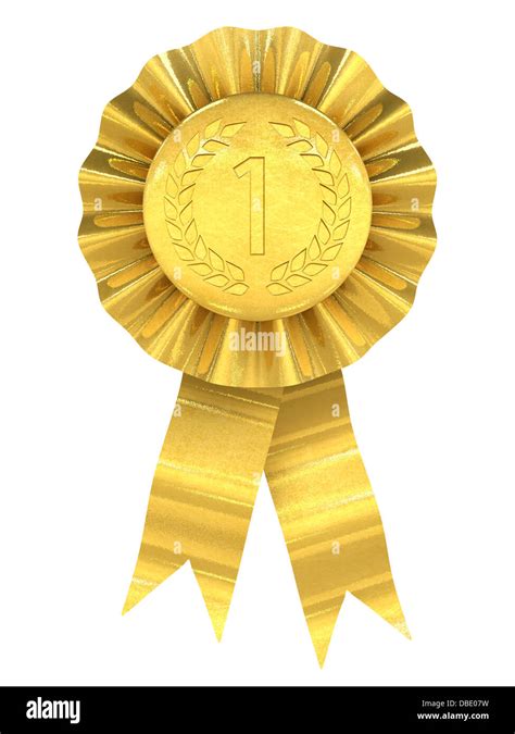 First Place Gold Rosette Stock Photo Alamy