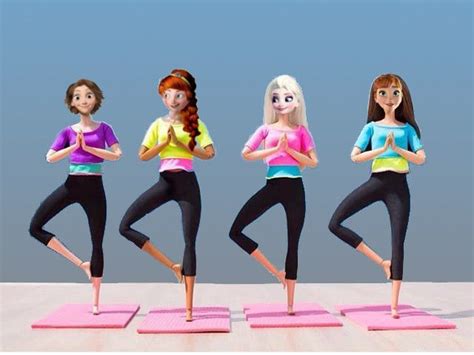 Haciendo Yoga Nm Modern Disney Characters Modern Disney All Disney