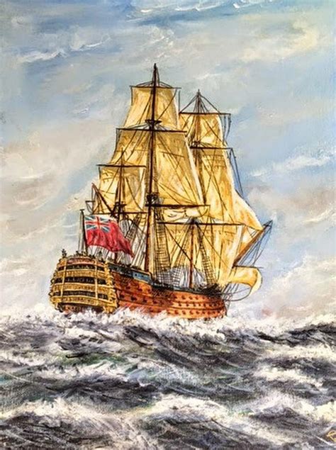 Hms Victory At Sea Painting By Mackenzie Moulton Pixels