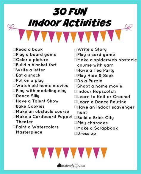 30 Fun Indoor Activities Its A Lovely Life