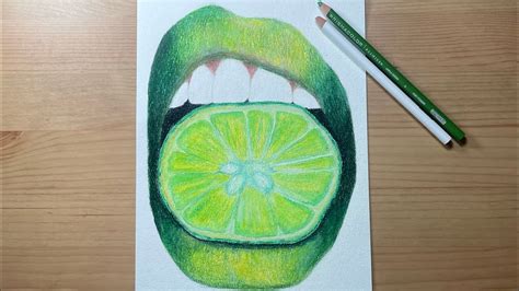 How To Draw Lime Lips Colored Pencil Timelapse Tutorial YouTube