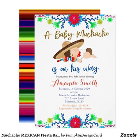 Muchacho Mexican Fiesta Baby Shower Invitation Zazzle Fiesta Baby