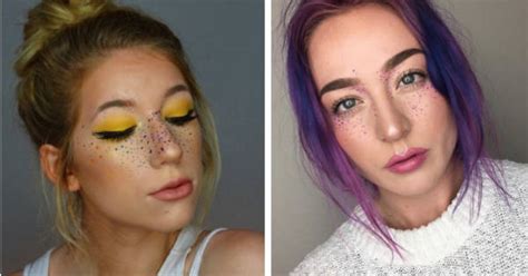The Latest Instagram Makeup Trend Is Fake Rainbow Glitter Freckles Pulptastic