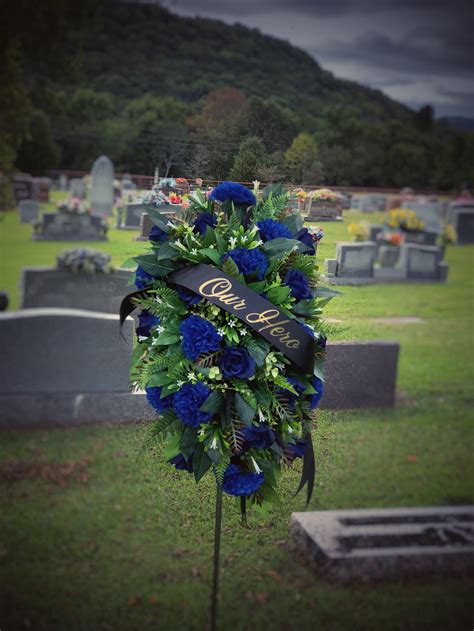 Cemetery Grave Decoration Thin Blue Line Fallen Officer Etsy