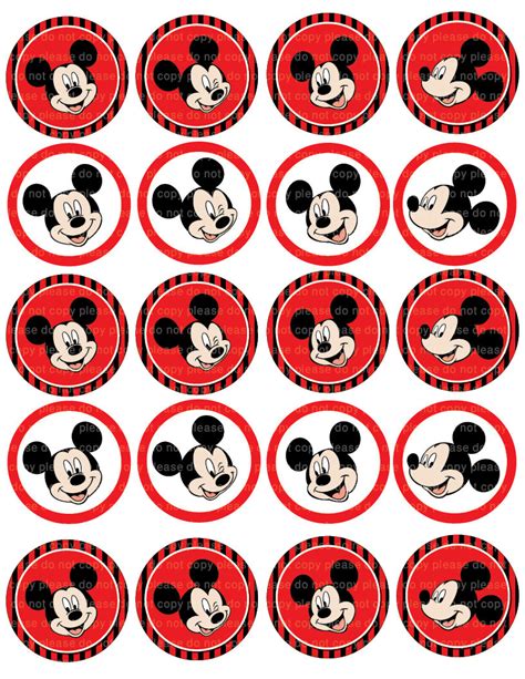 Mickey Cupcake Toppers 24pcs Cartoon Mouse Birthday Cupcake Toppers