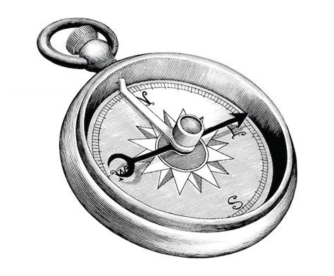 Premium Vector Antique Engraving Illustration Of Compass Black And