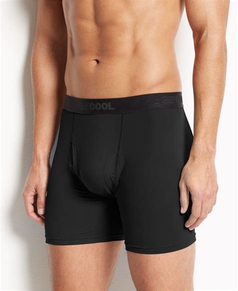 32 Degrees Cool By Weatherproof Mens Athletic Performance Boxer Briefs In Black For Men Save