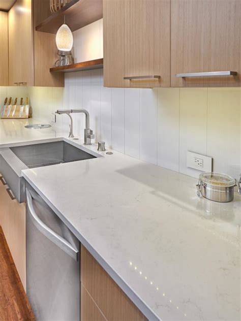 Countertops beautiful, durable, and easy to maintain. Marble-Like Quartz Countertops in Contemporary Kitchen | HGTV