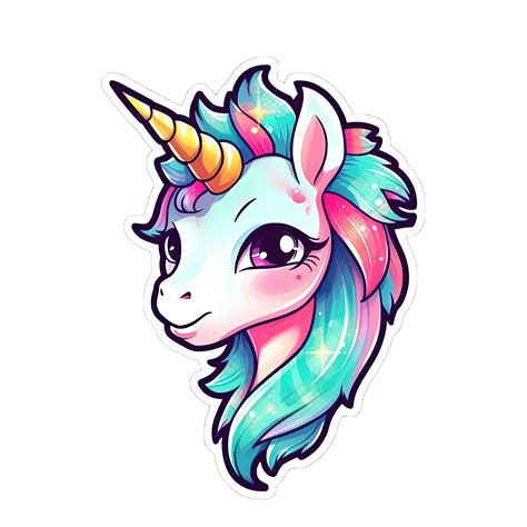 Cute Cartoon Unicorn Sticker 24487969 Png