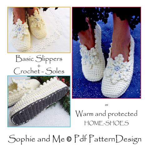 E Book For Snowflake Slippers Crochet Soles Instant Etsy