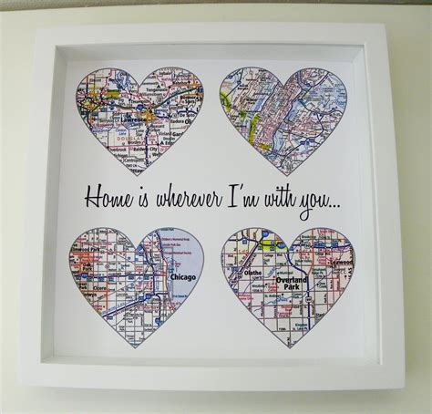 Map Heart Personalized Anniversary Print This Digital Print Is