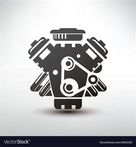 Car Engine Symbol Stylized Silhouette Of Vector Image