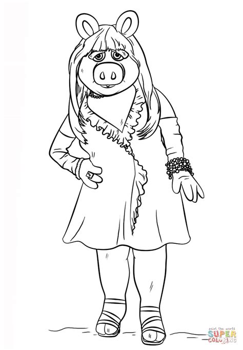 Miss Piggy From The Muppets Coloring Page Free Printable Coloring Pages