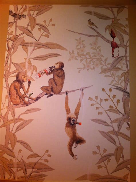 Image Result For Monkey Panel Mural Textile Monkey Wallpaper Funky