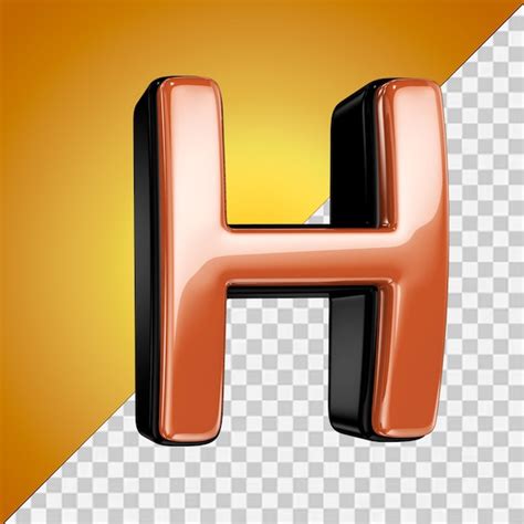Premium Psd A Letter H With A Black And Orange Background