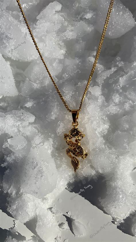 Gold Dragon Necklace Dragon Necklace 18k Gold Plated Dragon Etsy Norway