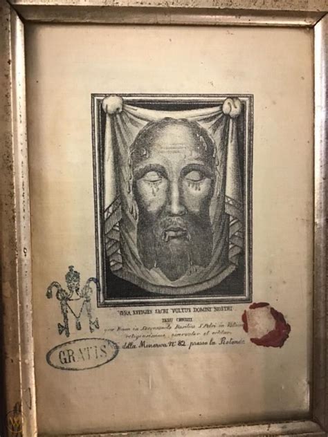 Antique Holy Face Of Jesus Christ Over Veronicas Veil Gratis Stamp