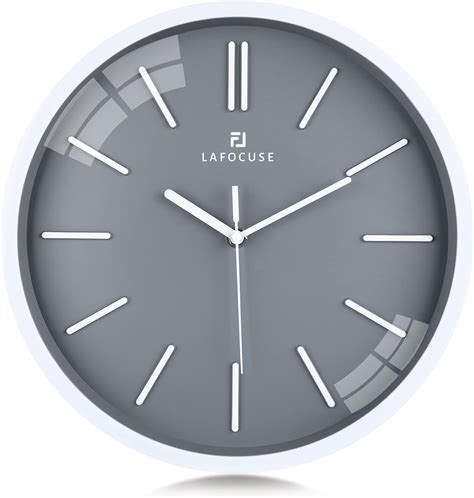 Lafocuse 12 Inch 3d Numbers Grey Wall Clock For Living Room Decor