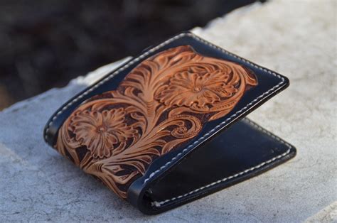 Handmade All Hand Made Carved Leather Wallet By Rzleathercraft