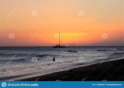 Scenic Sunset From Kamaole Beach I Maui Hawaii Stock Image Image
